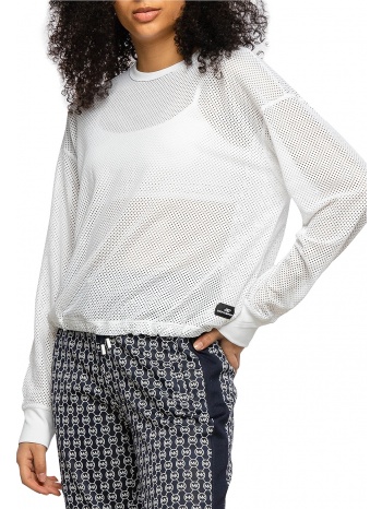 μπλούζα μακρυμάνικη dkny διάτρητη dp0t7962-wht σε προσφορά