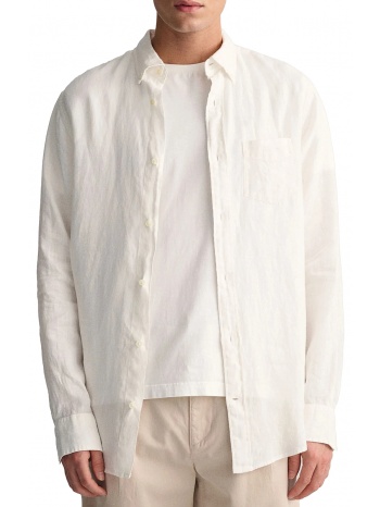 πουκάμισο μακρυμάνικο gant λινό 3230085-110 white σε προσφορά