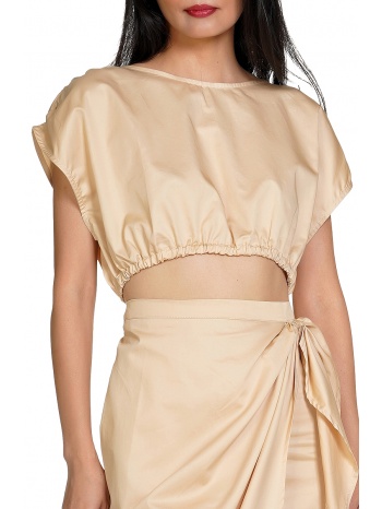 top kendall + kylie ruffle elastic waist crop top σε προσφορά