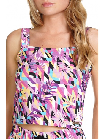 top kendall + kylie strap square basic top printed σε προσφορά