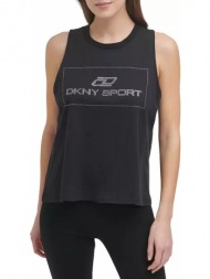 μπλούζα αμάνικη dkny sport logo με στράς dp1t8118-blk