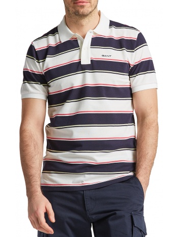 μπλούζα polo gant με ρίγες 2063015-113 eggshell σε προσφορά