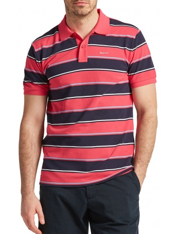 μπλούζα polo gant με ρίγες 2063015-635 bright magenda σε προσφορά