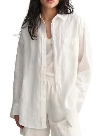 πουκάμισο μακρυμάνικο gant os linen shirt 4300162-110 white σε προσφορά