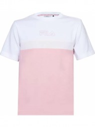 μπλούζα κοντομάνικη fila teens girls zuki blocked tee 688769-b307