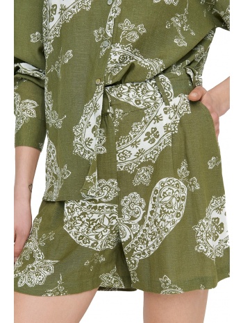 σορτς only onlbella linen hw tailored 15289371-olive branch σε προσφορά