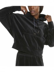 μπλούζα μακρυμάνικη puma her velour hoodie 589520-01