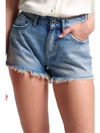 σορτς superdry studios high rise denim w7110266a-biu σε προσφορά