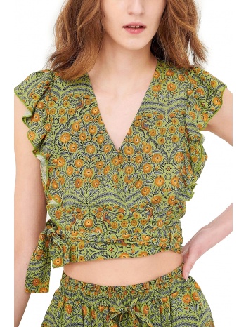 top funky buddha cropped εμπριμέ fbl005-131-17-warm olive σε προσφορά