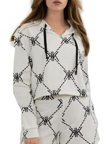 μπλούζα μακρυμάνικη kendall + kylie net cropped hoody σε προσφορά