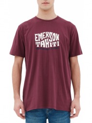 μπλούζα κοντομάνικη emerson με λογότυπο 221.em33.07-wine