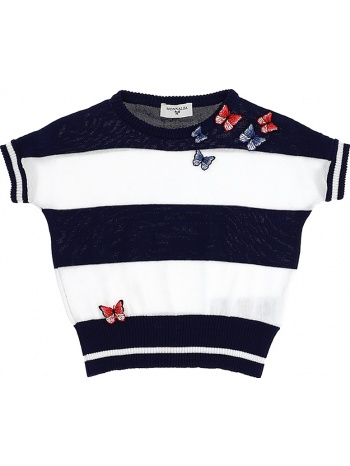 μπλούζα κοντομάνικη monnalisa πλεκτή ριγέ 195625a4 5036-9956 σε προσφορά