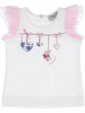 μπλούζα κοντομάνικη monnalisa με ριγέ λεπτομέρειες 395605s9 σε προσφορά