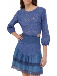φόρεμα liu jo denim frou frou ua2204 d4725-77000