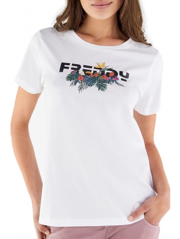 μπλούζα κοντομάνικη freddy με φλοράλ τύπωμα s2wteet2-w σε προσφορά