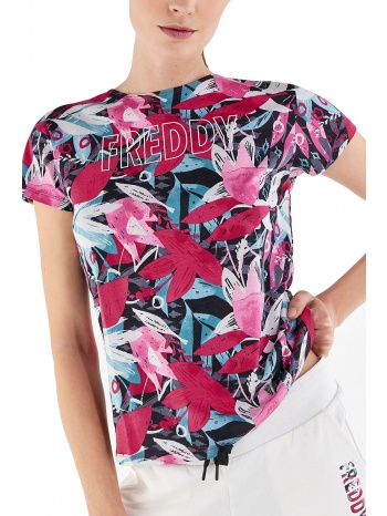 μπλούζα κοντομάνικη freddy floral print s2wftt5c-flo20 σε προσφορά
