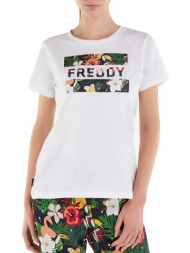 μπλούζα κοντομάνικη freddy all over flower s2wteet3-wflo21