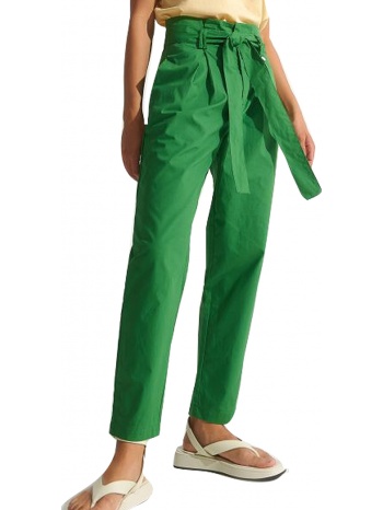 παντελόνι υφασμάτινο ale ποπλίνα με πιέτες 8913875-green