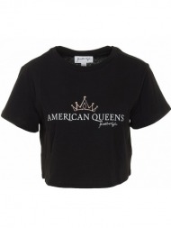 μπλούζα κοντομάνικη kendall+kylie loose cropped t-shirt kkw3611640-black