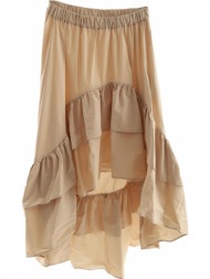φούστα silvian heach ασσύμετρη pidgeot pgp22504go-sand braz