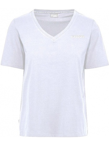 μπλούζα κοντομάνικη freddy με λαιμόκοψη `v` s2wbct2-w σε προσφορά