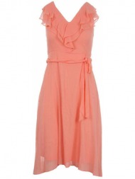 φόρεμα dkny με λεπτομέρειες βολάν dd2bi414-slm