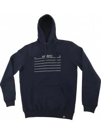 μπλούζα μακρυμάνικη umbro lines hoodie 67016e-navy