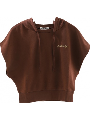 γιλέκο kendall + kylie hoodie kkw3701605-coffee brown σε προσφορά