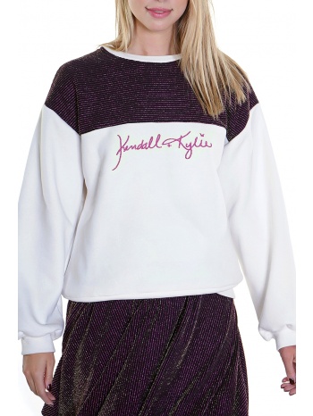 μπλούζα μακρυμάνικη kendall + kylie mixed text oversized σε προσφορά