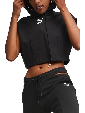 μπλούζα μακρυμάνικη puma φουτερ dare to hooded cropped vest σε προσφορά