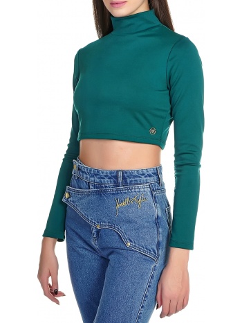μπλούζα μακρυμάνικη kendall + kylie turtleneck cuts cropped σε προσφορά