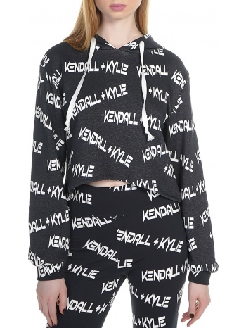 μπλούζα μακρυμάνικη kendall + kylie goth print cropped σε προσφορά