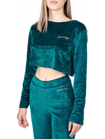 μπλούζα μακρυμάνικη kendall + kylie velour uneven σε προσφορά