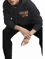 μπλούζα κοντομάνικη puma downtown graphic hoodie tr 537164-01