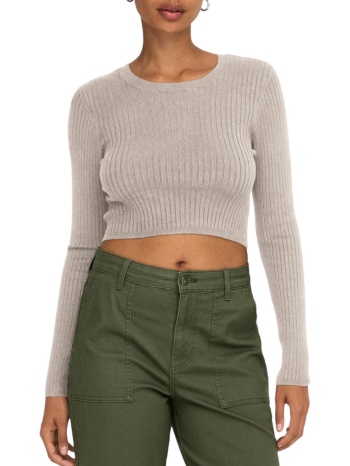 μπλούζα μακρυμάνικη only carol crop o-neck 15306048-pumice σε προσφορά