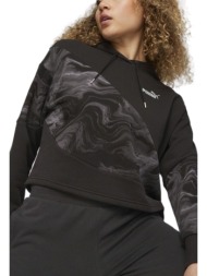 μπλούζα μακρυμάνικη puma power cat marbleized hoodie 677205-01 γυναικείο