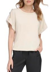 μπλούζα κοντομάνικη dkny με kούμπωμα στα μανίκια e3kh0vpn-d5k γυναικείο