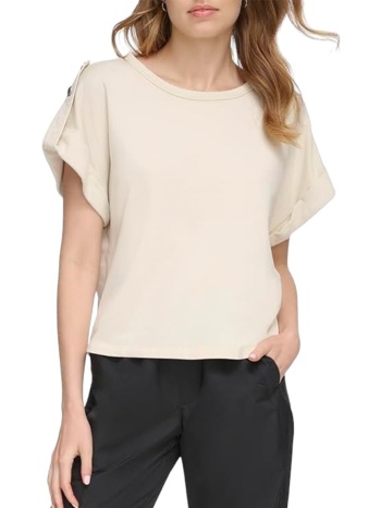 μπλούζα κοντομάνικη dkny με kούμπωμα στα μανίκια σε προσφορά