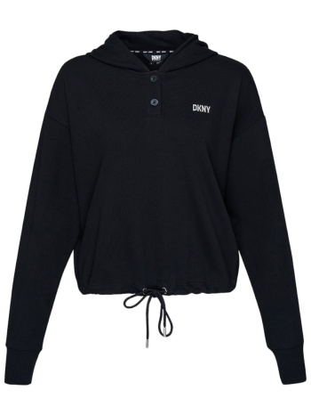 μπλούζα μακρυμάνικη dkny με κουκούλα logo dp3t9723-bsv σε προσφορά