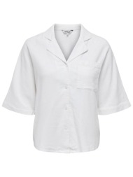 πουκάμισο κοντομάνικο only onlcaro 15292920-bright white γυναικείο
