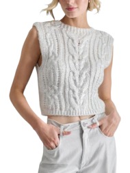 πουλόβερ dkny αμάνικο dj4r0359-iys-ivory-slvr γυναικείο