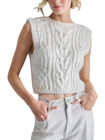 πουλόβερ dkny αμάνικο dj4r0359-iys-ivory-slvr γυναικείο σε προσφορά