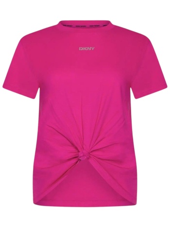 μπλούζα κοντομάνικη dkny με logo και δέσιμο μπροστά σε προσφορά
