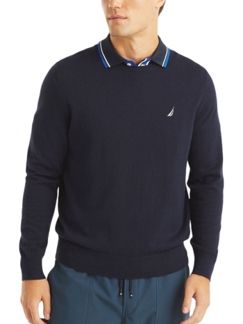 πουλόβερ nautica ριμπ λαιμόκοψη s47001-4nv-navy ανδρικό σε προσφορά