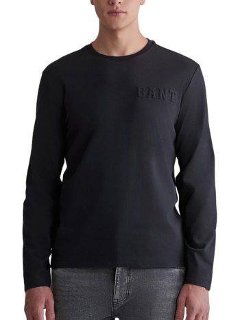 μπλούζα μακρυμάνικη gant embossed 2003268-005-black ανδρικό σε προσφορά
