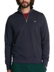 μπλούζα μακρυμάνικη gant reg shield half zip 2008005-433-evening blue ανδρικό