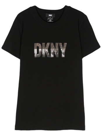 μπλούζα κοντομάνικη dkny logo με στρας p4dhjwna-blk σε προσφορά