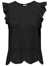 μπλούζα κοντομάνικη only onlmarga zindy life capsleeve wvn 15319153-black γυναικείο