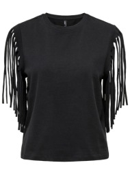 top only onlzinna fringe box jrs 15325262-black γυναικείο