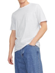 μπλούζα κοντομάνικη jack & jones jjluis pocket 12249184-white ανδρικό
